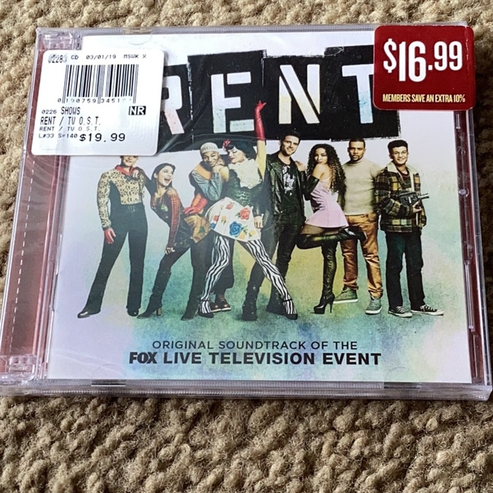 Rent Live TV Musical CD NEW